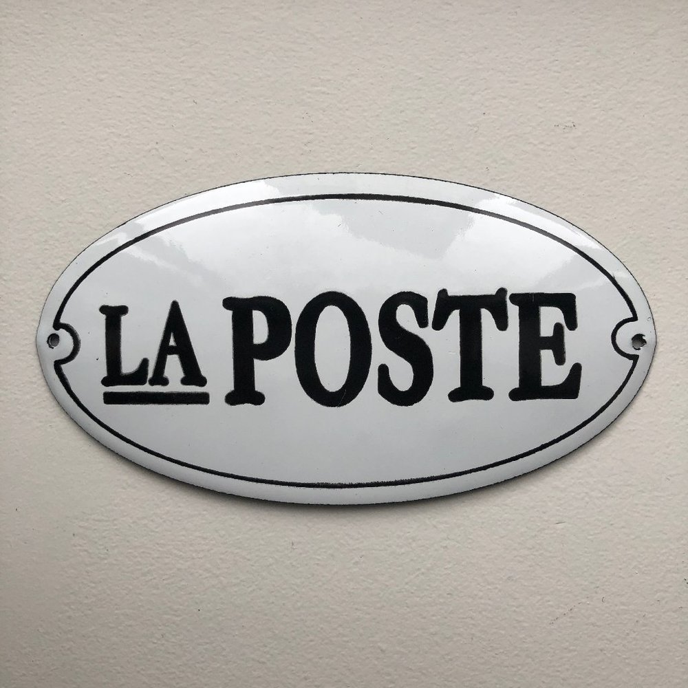 'La Poste' = 'The Mail' Oval French Enamel Plaque